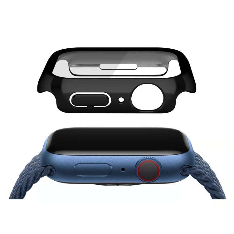 Electroplating Monochrome PC+Tempered Film Watch Case For Apple Watch Series 9 / 8 / 7 45mm(Red)