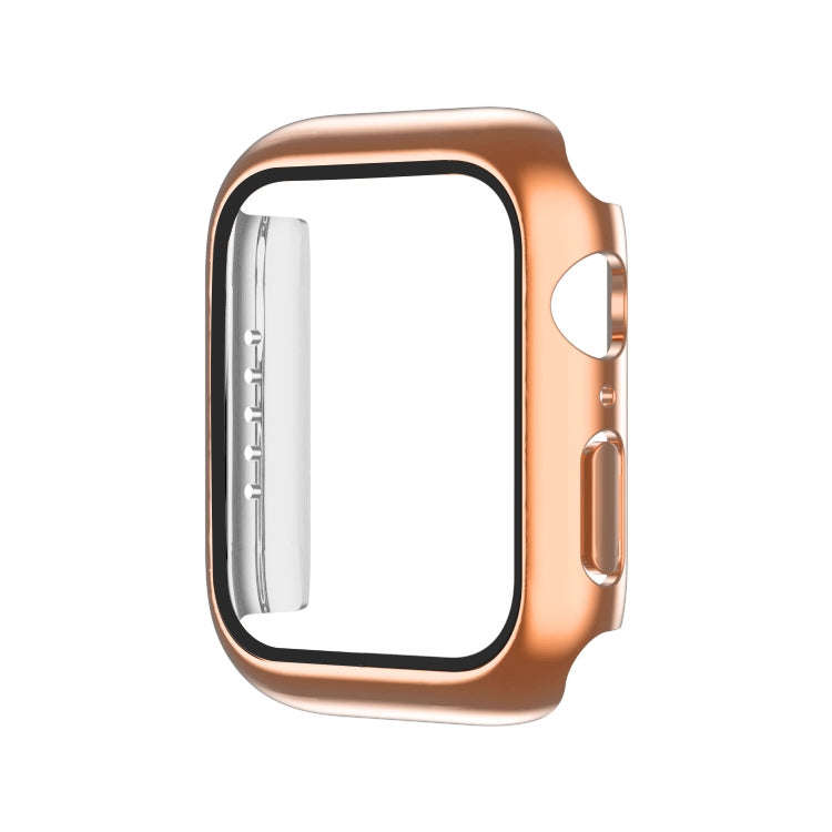 Electroplating Monochrome PC+Tempered Film Watch Case For Apple Watch Series 9 / 8 / 7 41mm(Rose ...
