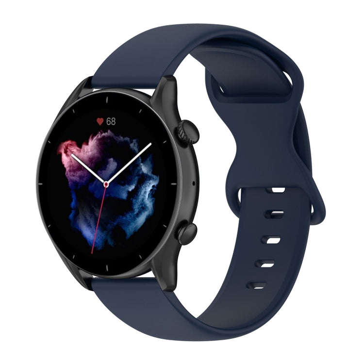 For Huawei Watch 3 22mm Solid Color Silicone Watch Band(Navy Blue)