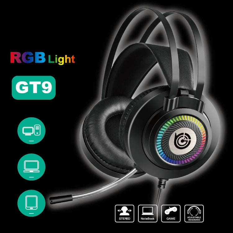GT9 Professional LED Light Wired Gaming Headset with Mic for PC/PS4/PS5