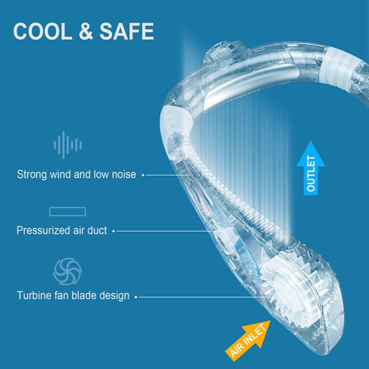 Aromatherapy Leafless Cooling Hanging Neck Fan Mini USB Portable Fan(White)