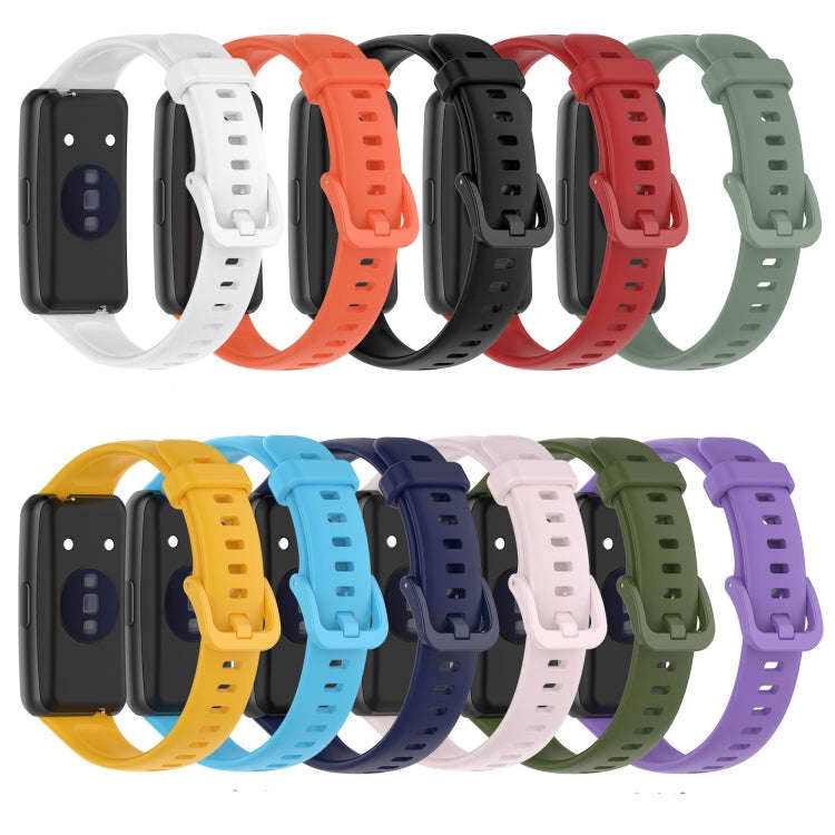 For Huawei Band 7 Solid Color Silicone Watch Band(Orange)