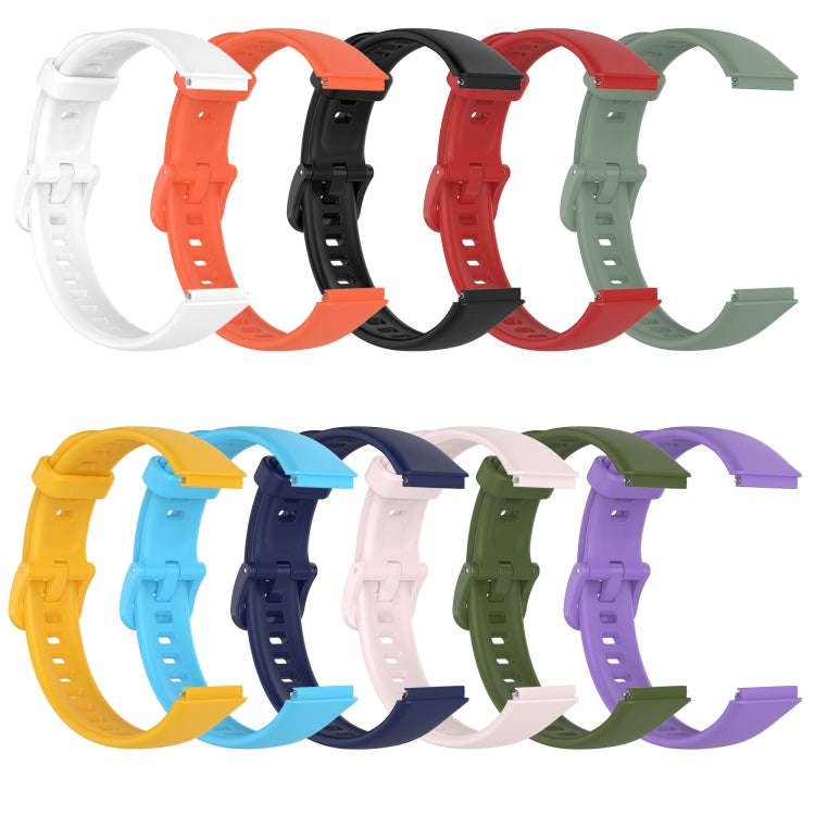 For Huawei Band 7 Solid Color Silicone Watch Band(Orange)