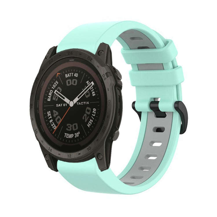 For Garmin Tactix 7 Pro 26mm Silicone Sports Two-Color Watch Band(Water Duck+Grey)