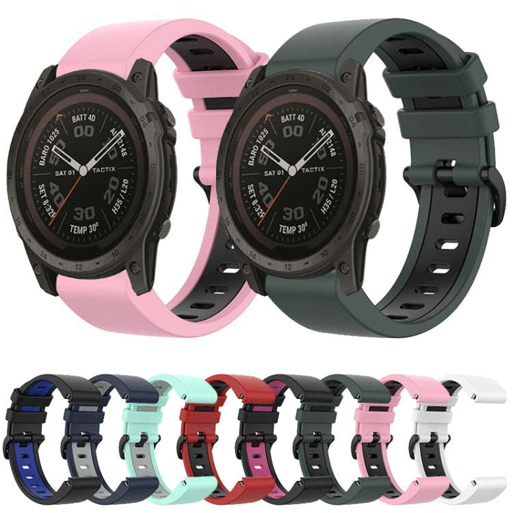 For Garmin Tactix 7 Pro 26mm Silicone Sports Two-Color Watch Band(Water Duck+Grey)