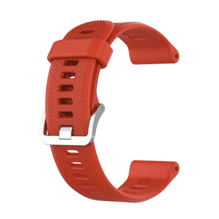 For Garmin Forerunner 745 22mm Twill Solid Color Silicone Watch Band(Red)