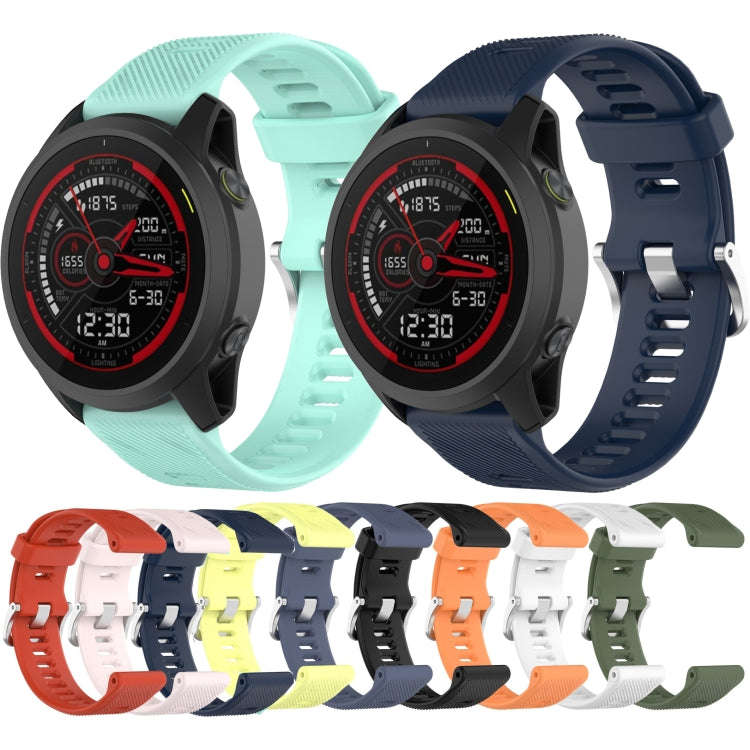 For Garmin Forerunner 745 22mm Twill Solid Color Silicone Watch Band(Water Duck)