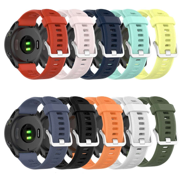 For Garmin Forerunner 745 22mm Twill Solid Color Silicone Watch Band(Water Duck)