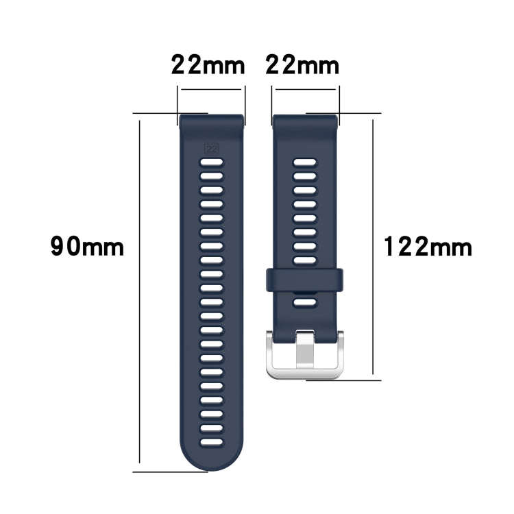 For Garmin Forerunner 745 22mm Twill Solid Color Silicone Watch Band(Water Duck)