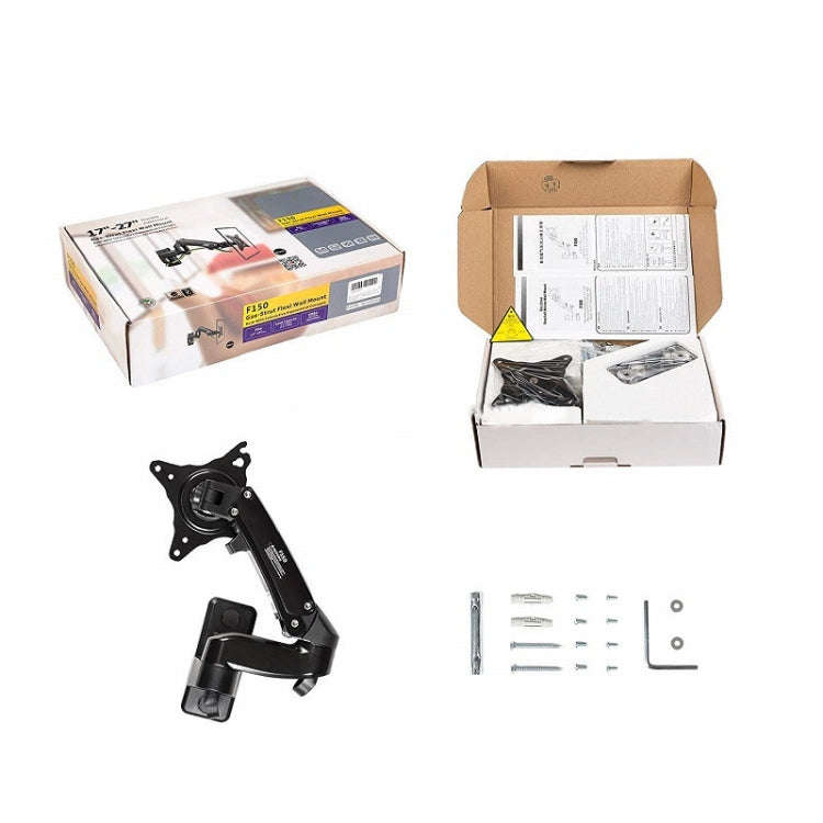 F150 Full Motion Monitor Wall Mount TV Wall Bracket with Adjustable Gas Spring Arm for 17-27 inch...