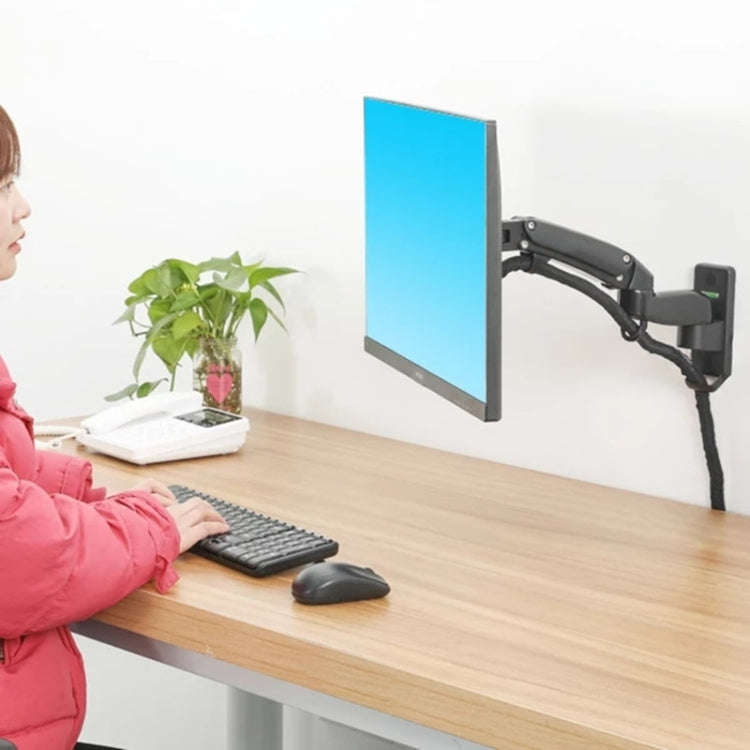 F150 Full Motion Monitor Wall Mount TV Wall Bracket with Adjustable Gas Spring Arm for 17-27 inch...