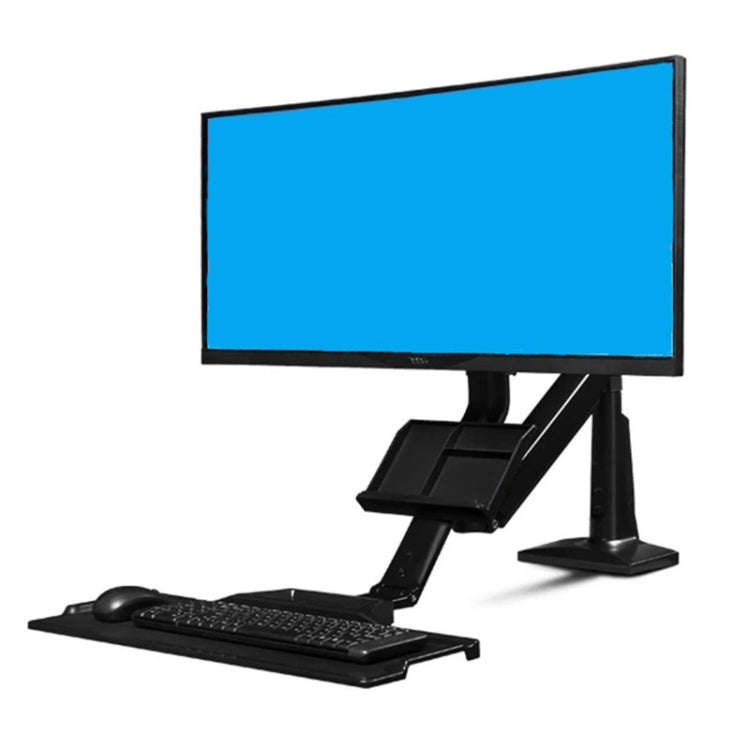 NORTH BAYOU NB35 Ergonomic 19-27 Inch Monitor Holder with Foldable Keyboard Tray Full Motion Sit-...