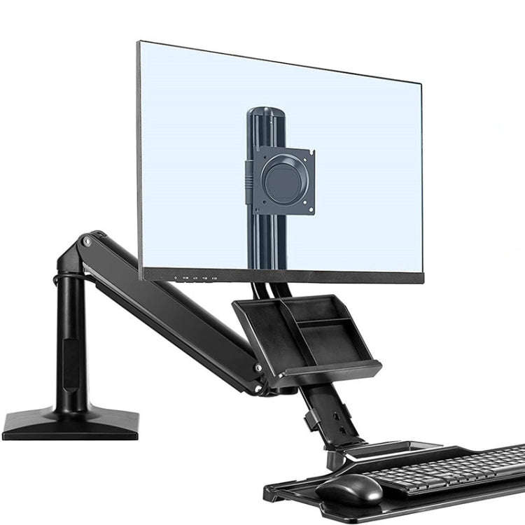 NORTH BAYOU NB35 Ergonomic 19-27 Inch Monitor Holder with Foldable Keyboard Tray Full Motion Sit-...