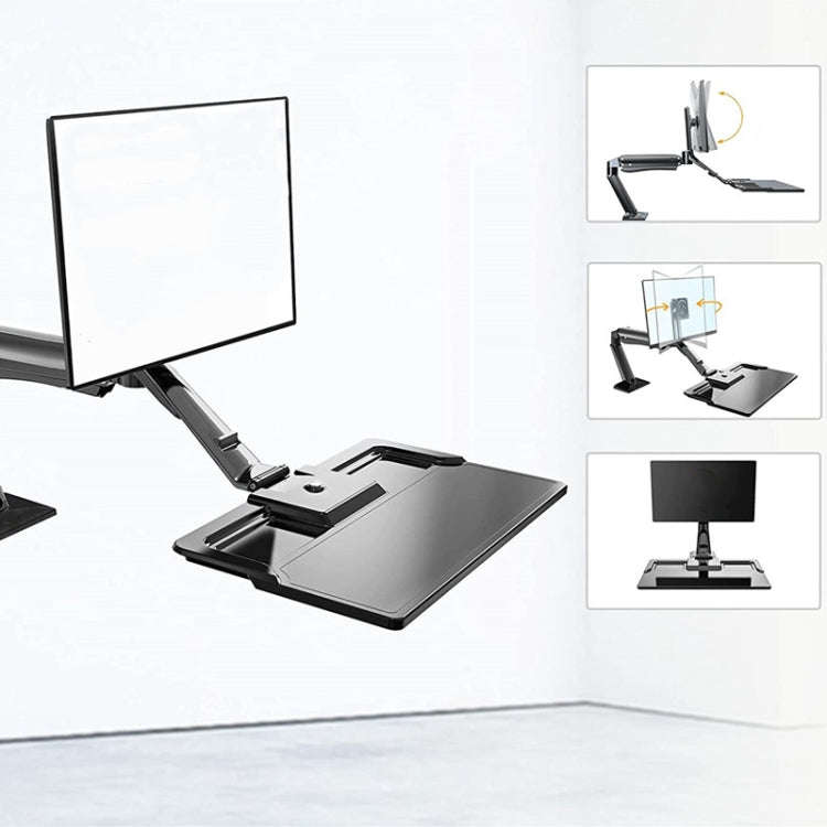 NORTH BAYOU NB40 Ergonomic Height Adjust Computer Stand Workstation 22-32 Inch Monitor Mount Brac...