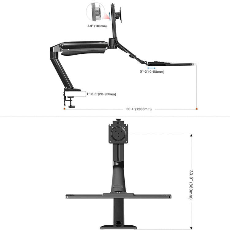 NORTH BAYOU NB40 Ergonomic Height Adjust Computer Stand Workstation 22-32 Inch Monitor Mount Brac...
