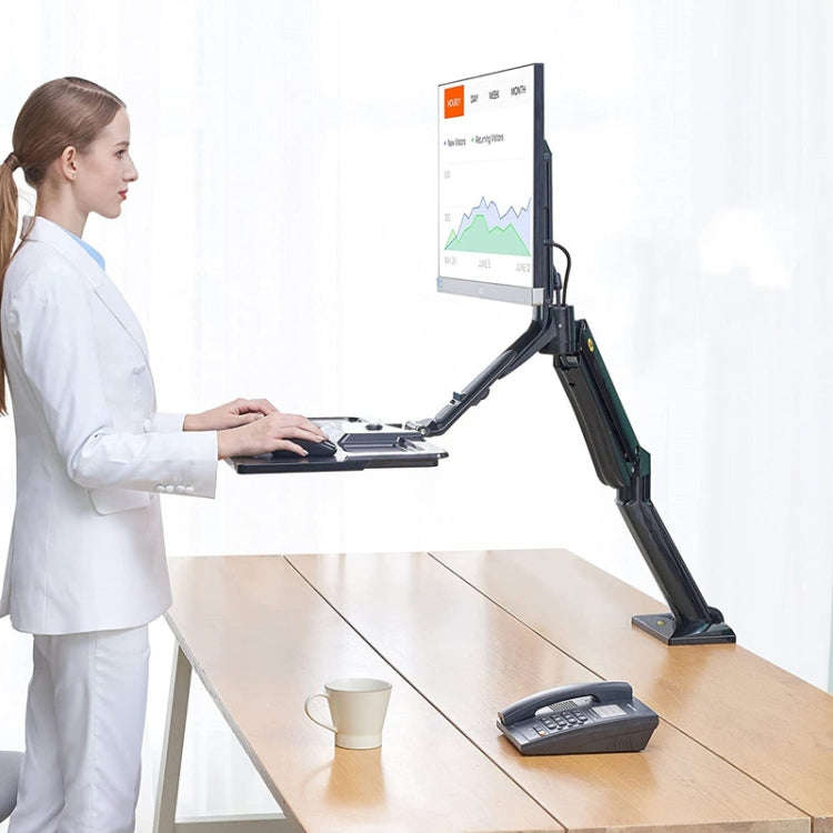 NORTH BAYOU NB40 Ergonomic Height Adjust Computer Stand Workstation 22-32 Inch Monitor Mount Brac...