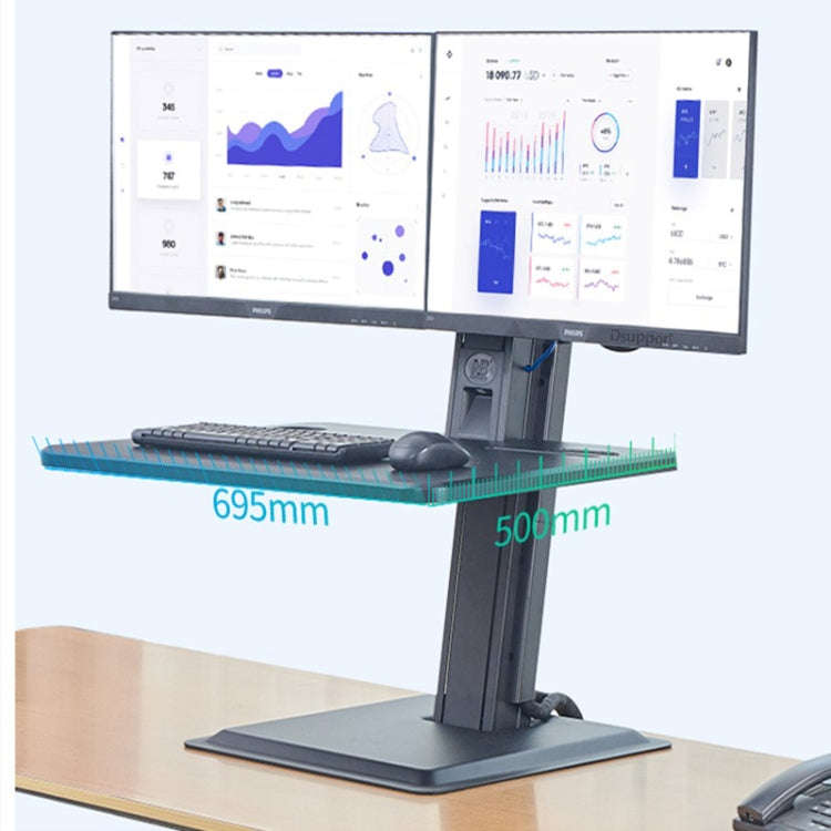 NORTH BAYOU NB S100 Computer Stand 22-27 inch Dual Monitor Mount with Keyboard Plate