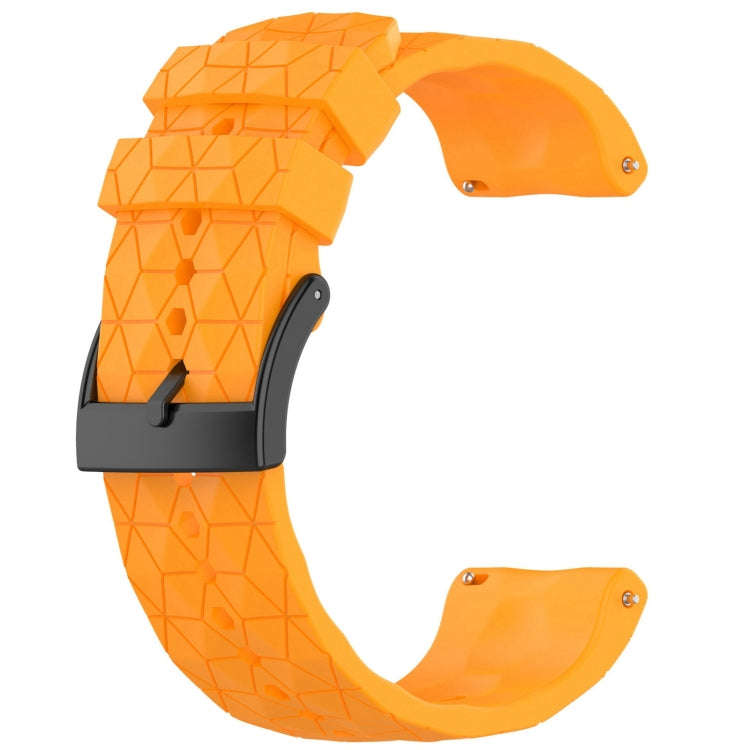 For Suunto 9 24mm Football Pattern Silicone Solid Color Watch Band(Yellow)