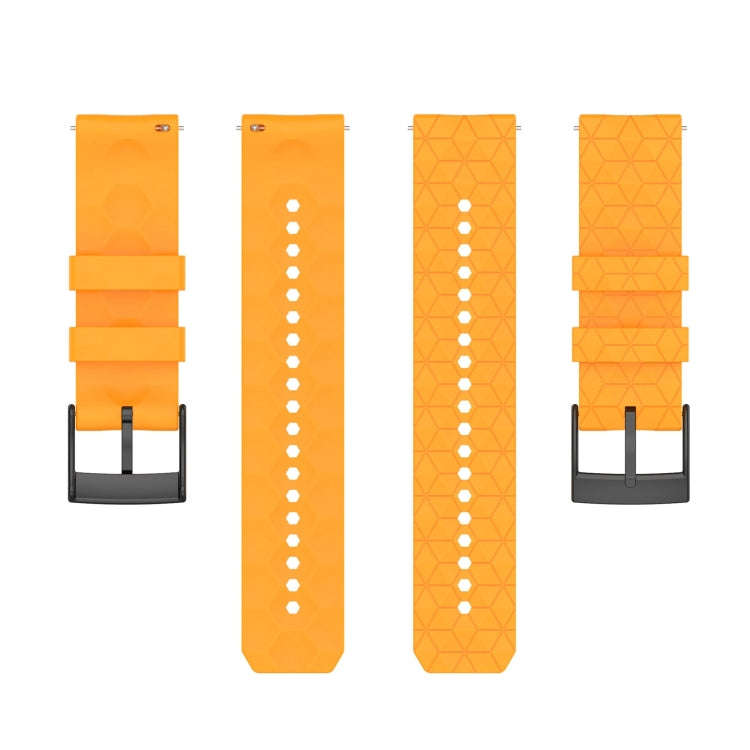 For Suunto 9 24mm Football Pattern Silicone Solid Color Watch Band(Yellow)