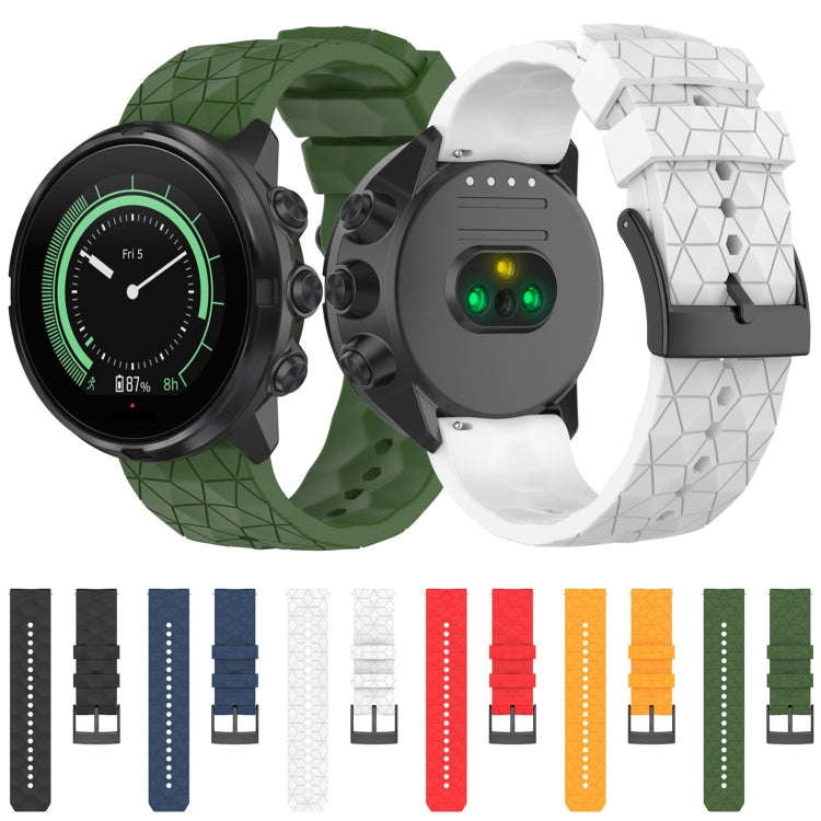 For Suunto 9 24mm Football Pattern Silicone Solid Color Watch Band(Amy Green)