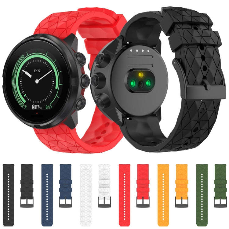 For Suunto 9 Baro 24mm Football Pattern Silicone Solid Color Watch Band(Black)