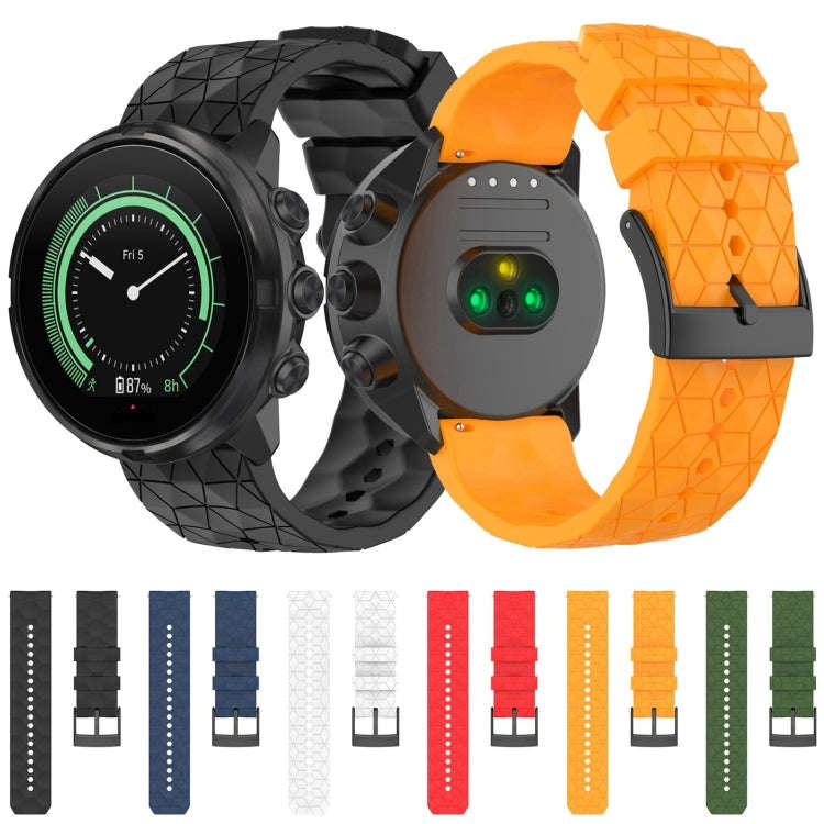 For Suunto Spartan Sport Wrist HR Baro 24mm Football Pattern Silicone Solid Color Watch Band(Red)