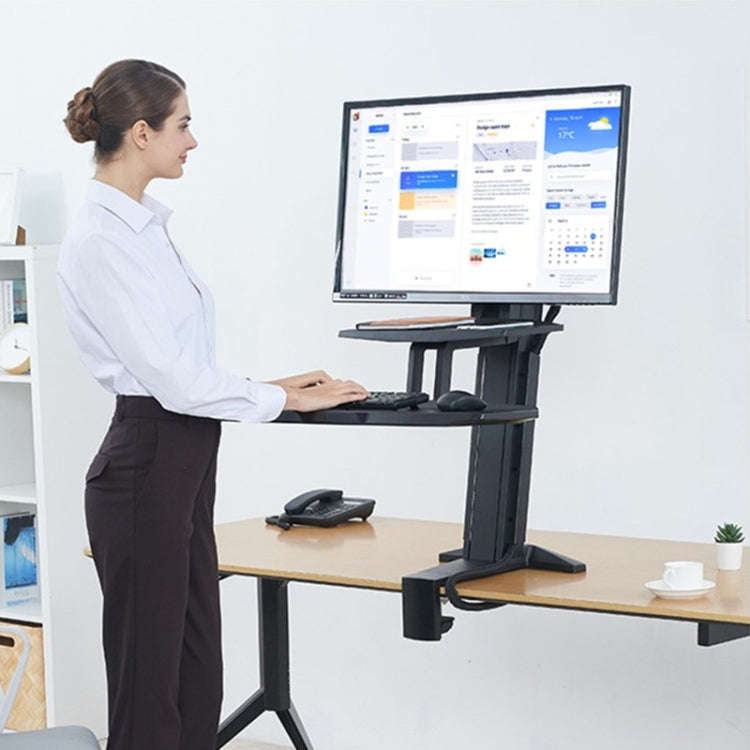NORTH BAYOU NB L80 Dual Tray Stand Desk Table Clamp LCD Monitor Mount for 17-32 inch