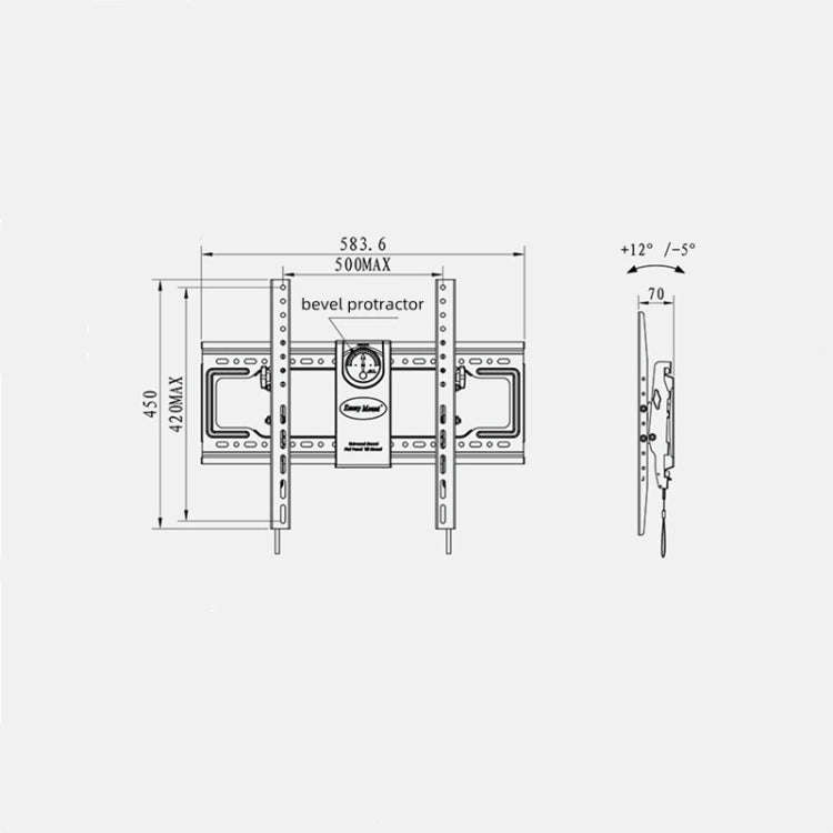 NORTH BAYOU NB DF70-T Tilt Height Adjustable Bracket Wall Rack Mount for 55-85 inch LCD TV