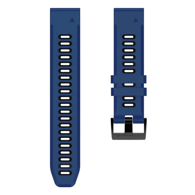 For Garmin Tactix 7 Pro 26mm Silicone Sports Two-Color Watch Band(Midnight Blue+Black)
