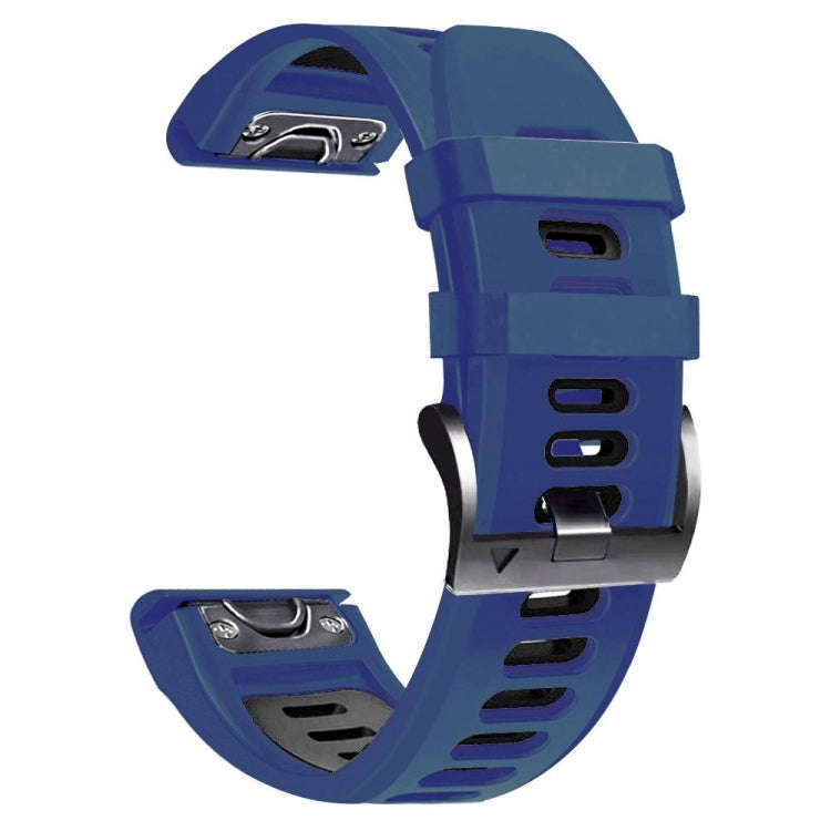 For Garmin Tactix 7 Pro 26mm Silicone Sports Two-Color Watch Band(Midnight Blue+Black)