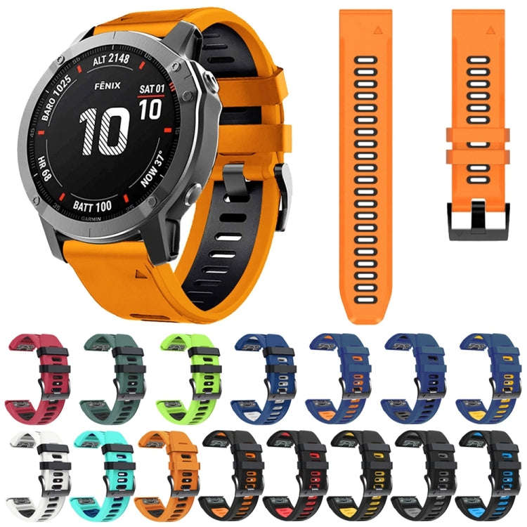 For Garmin Tactix 7 Pro 26mm Silicone Sports Two-Color Watch Band(Black+Red)