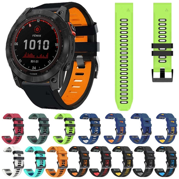 For Garmin Fenix 3 26mm Silicone Sports Two-Color Watch Band(Black+Red)