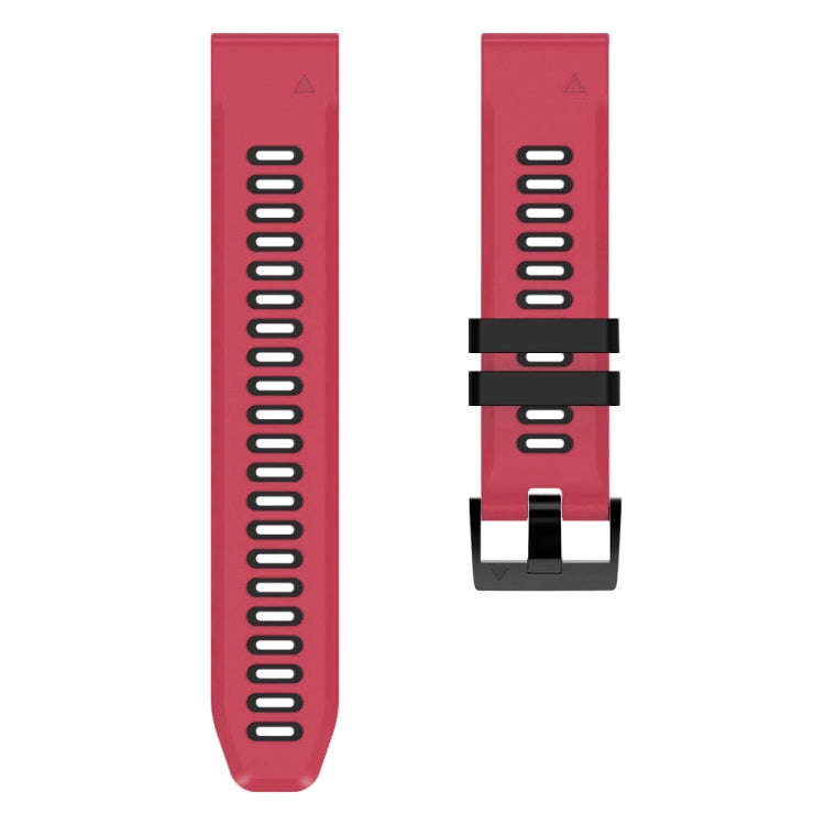 For Garmin Descent MK2 26mm Silicone Sports Two-Color Watch Band(Red+Black)