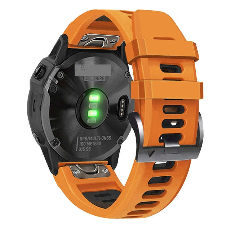 For Garmin Descent MK2i 26mm Silicone Sports Two-Color Watch Band(Orange+Black)