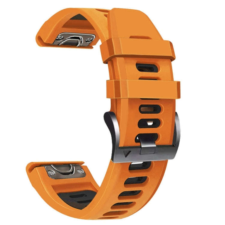 For Garmin Descent MK2i 26mm Silicone Sports Two-Color Watch Band(Orange+Black)
