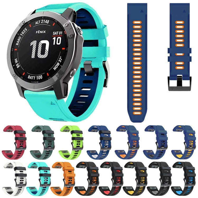 For Garmin Descent MK2i 26mm Silicone Sports Two-Color Watch Band(Black+Grey)