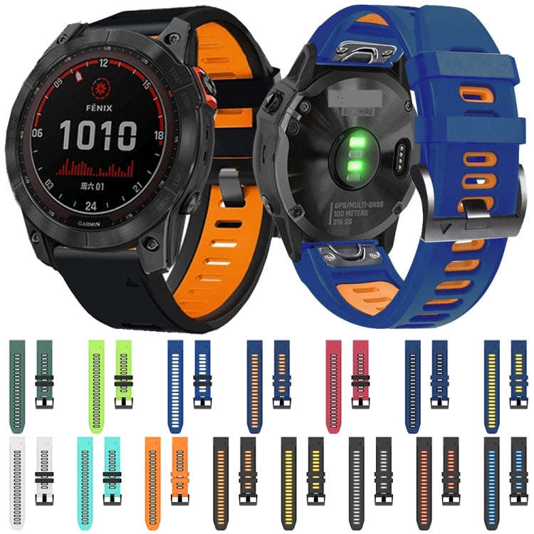 For Garmin Descent MK2i 26mm Silicone Sports Two-Color Watch Band(Black+Grey)