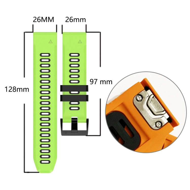 For Garmin Descent MK2i 26mm Silicone Sports Two-Color Watch Band(Black+Grey)