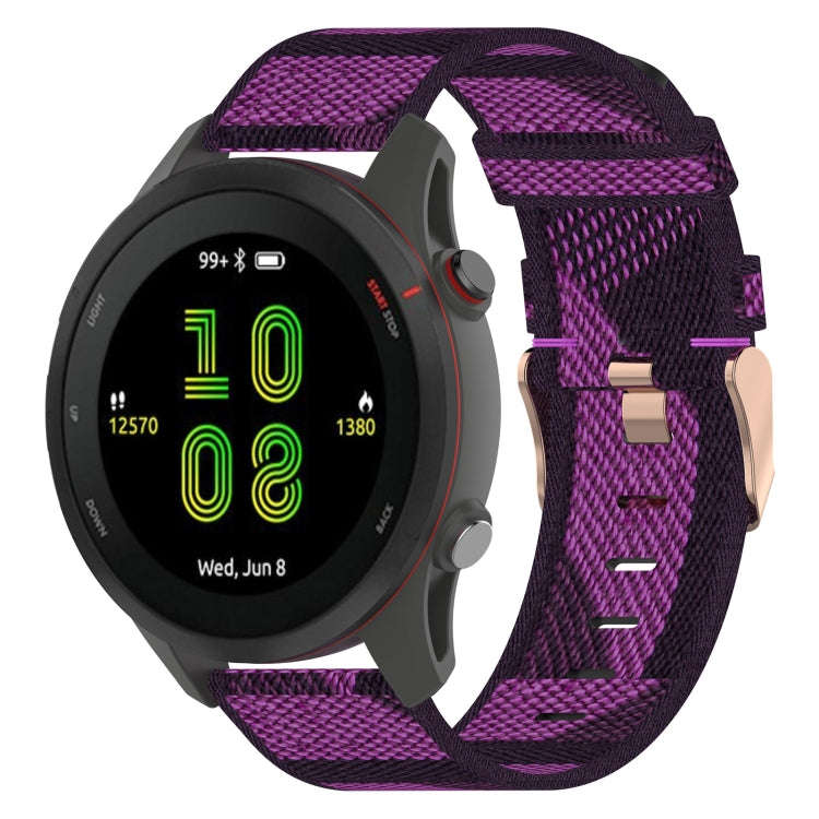 For Garmin Forerunner 255 22mm Nylon Woven Watch Band(Purple)