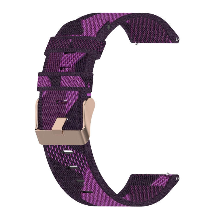 For Garmin Forerunner 255 22mm Nylon Woven Watch Band(Purple)