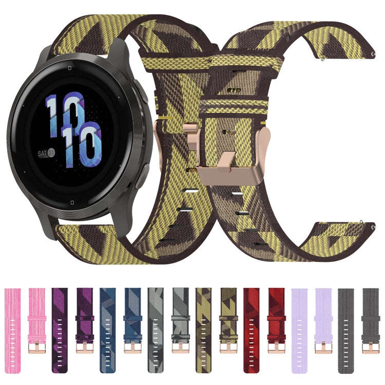 For Garmin Venu 2S 18mm Nylon Woven Watch Band(Blue)