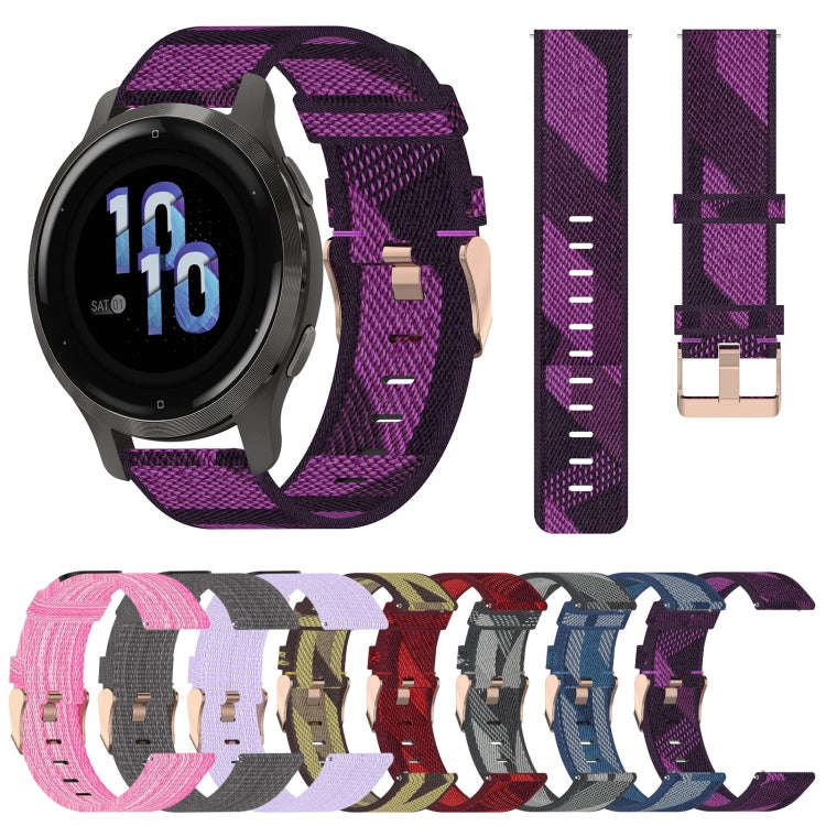 For Garmin Venu 2S 18mm Nylon Woven Watch Band(Red)