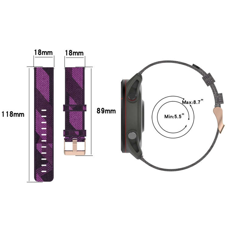 For Garmin Venu 2S 18mm Nylon Woven Watch Band(Red)