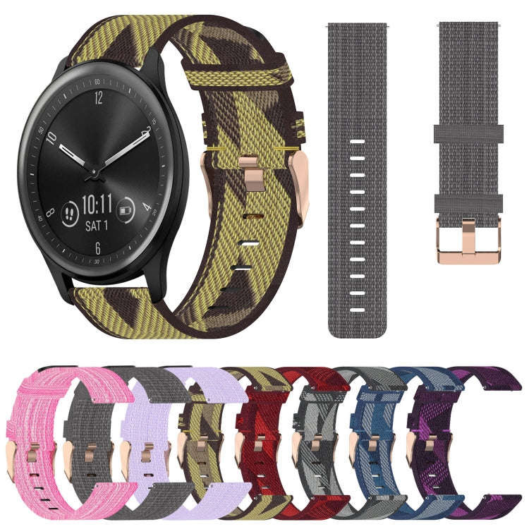 For Garmin Vivomove Sport 20mm Nylon Woven Watch Band(Grey)