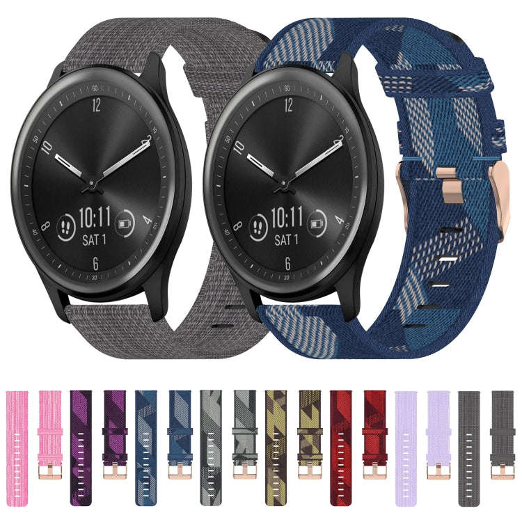 For Garmin Vivomove Sport 20mm Nylon Woven Watch Band(Pink)