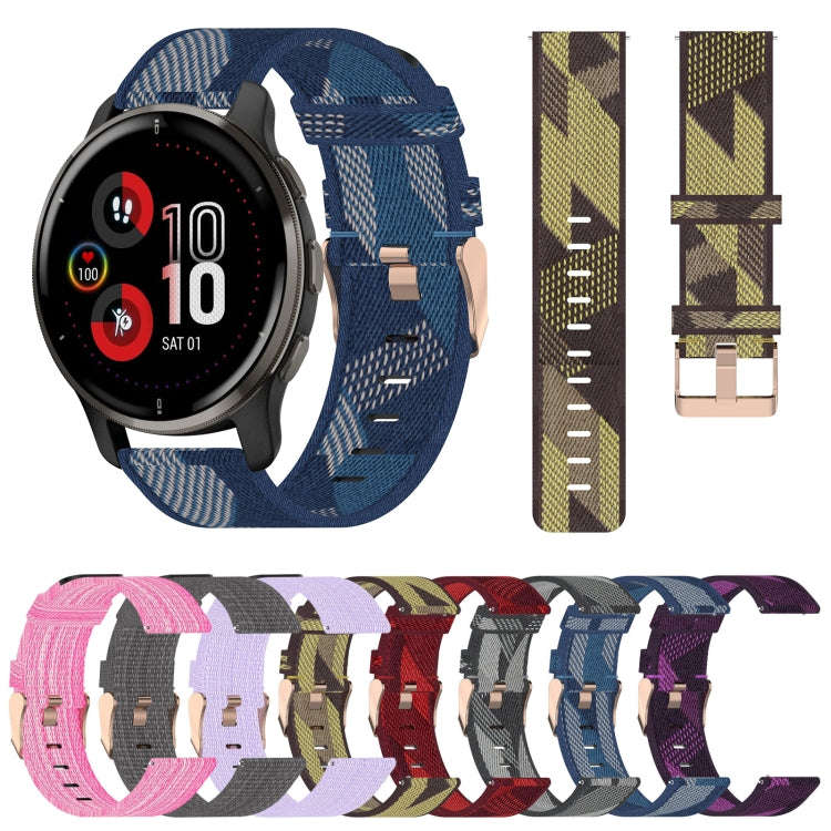 For Garmin Venu 2 Plus 20mm Nylon Woven Watch Band(Blue)