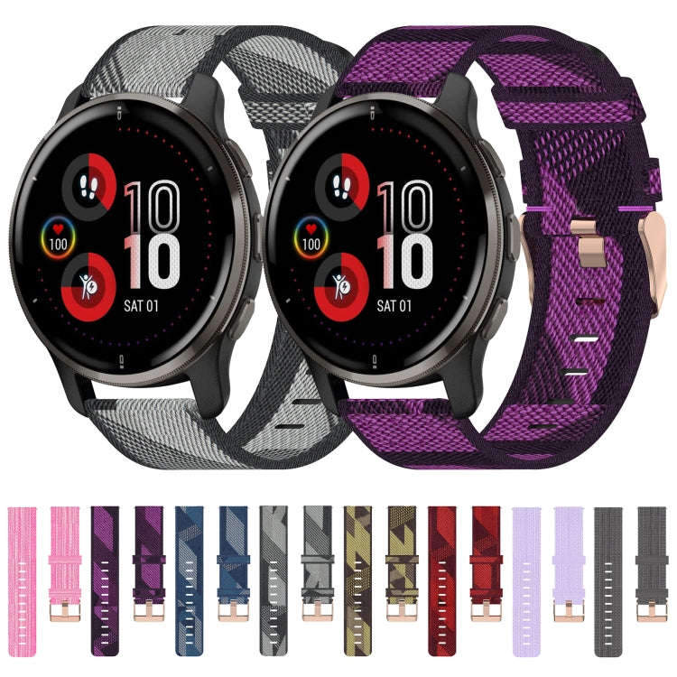 For Garmin Venu 2 Plus 20mm Nylon Woven Watch Band(Red)