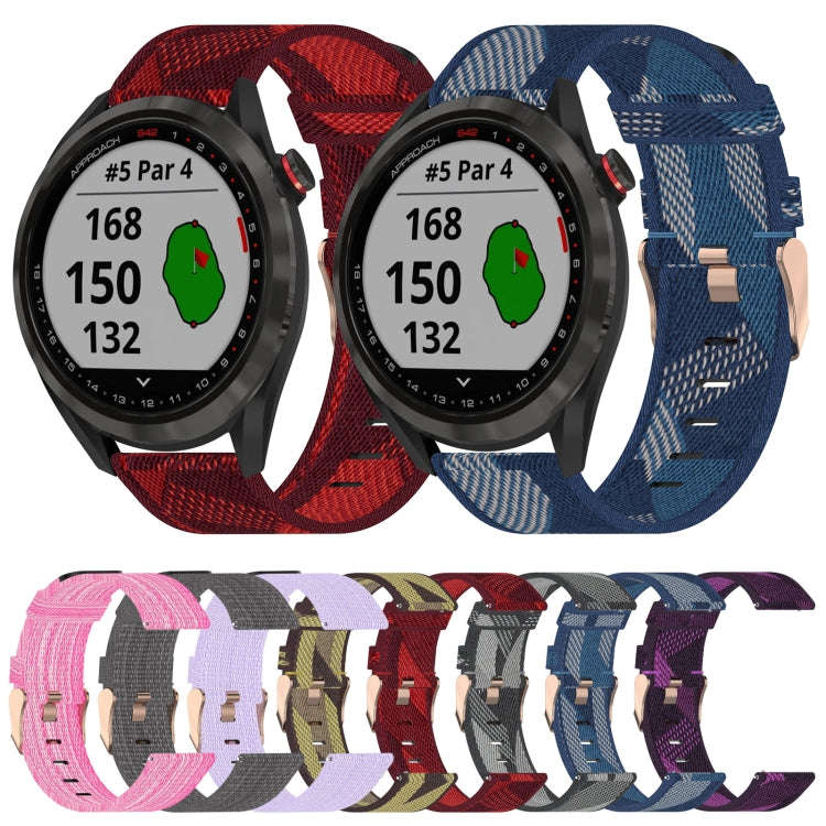 For Garmin Approach S40 20mm Nylon Woven Watch Band(Blue)