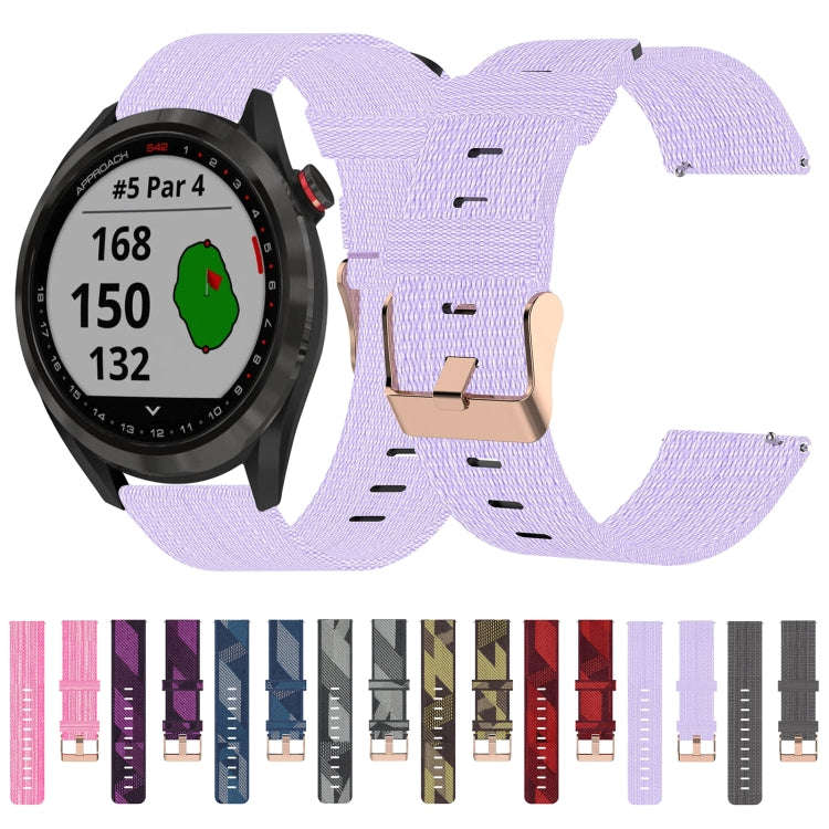 For Garmin Approach S40 20mm Nylon Woven Watch Band(Grey)