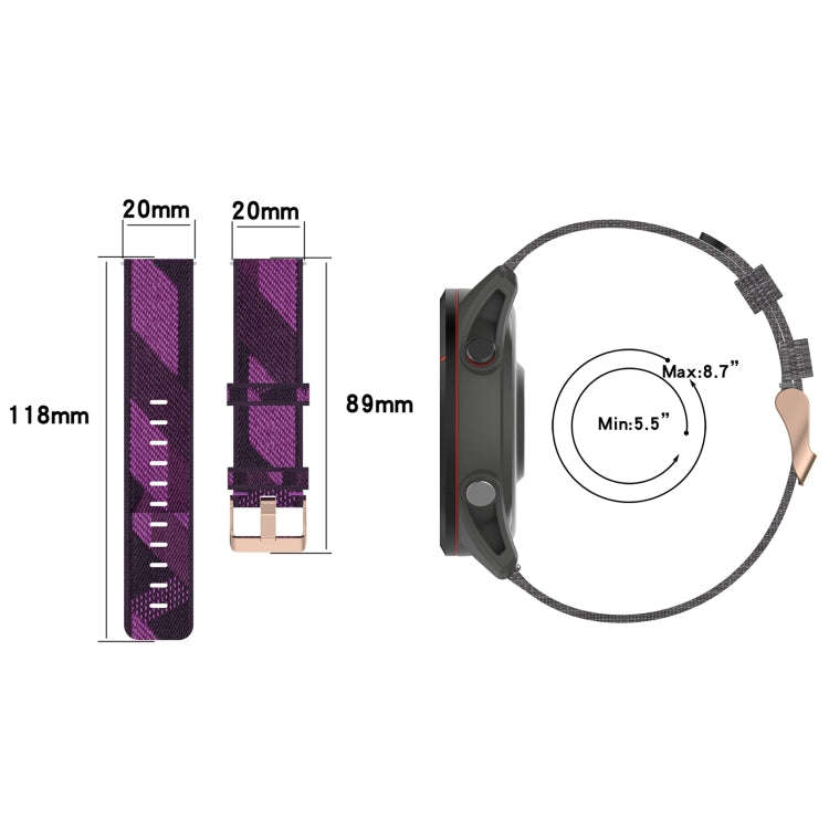 For Garmin Approach S40 20mm Nylon Woven Watch Band(Grey)